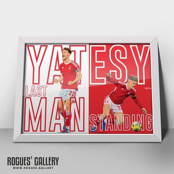 Ryan Yates Nottingham Forest poster modern art midfield captain last man standing