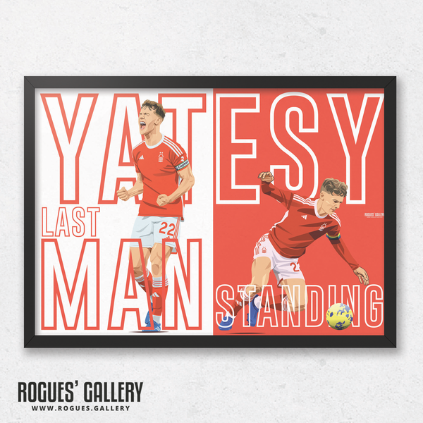 Ryan Yates Nottingham Forest A3 print modern art midfield captain last man standing