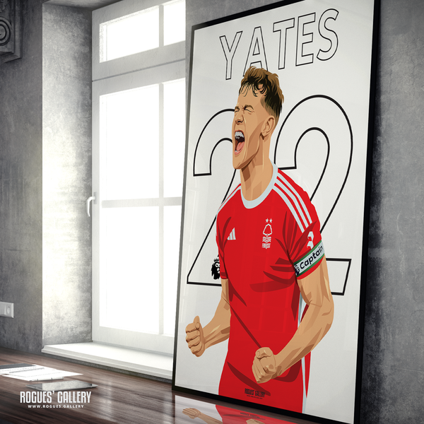 Ryan Yates 22 Nottingham Forest A1 print midfield