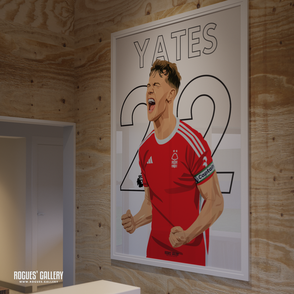 Ryan Yates 22 signed Nottingham Forest poster memorabilia midfield
