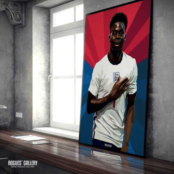 Bukayo Saka England Arsenal Euro 2024 poster goal art