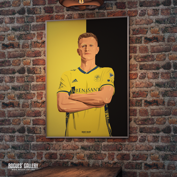 Sam Surridge signed Nashville SC memorabilia striker poster soccer