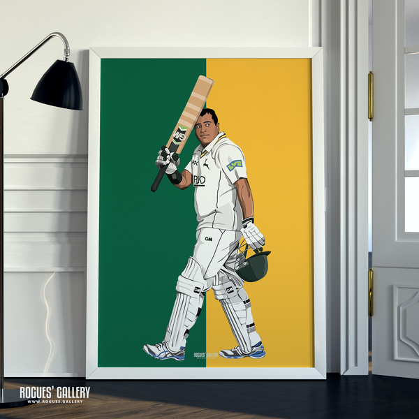 Samit Patel Notts Outlaw cricket all rounder batting framed poster