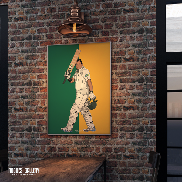Samit Patel Notts Outlaw cricket framed picture all rounder batting
