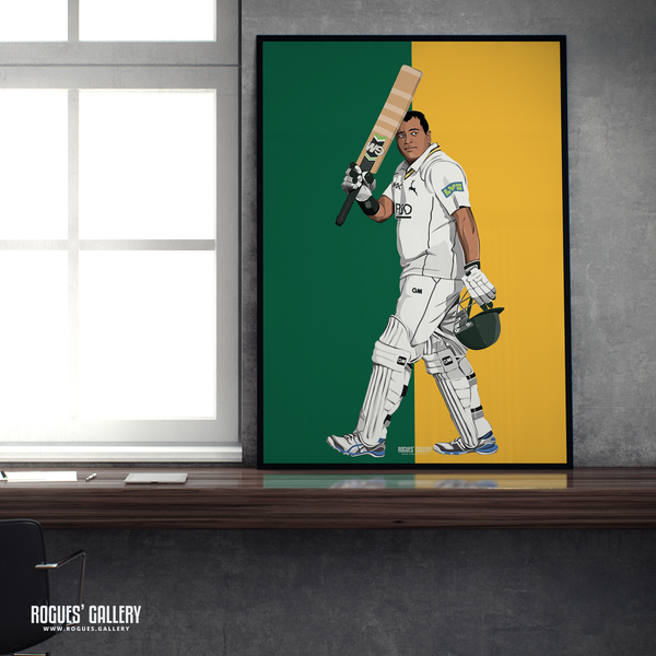 Samit Patel Notts Outlaw cricket all rounder batting A2 print