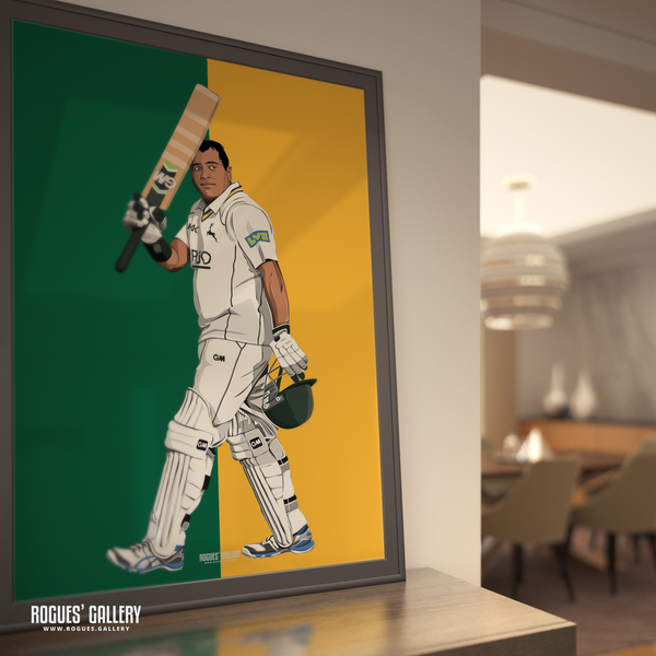 Samit Patel Notts Outlaw cricket all rounder batting A0 print