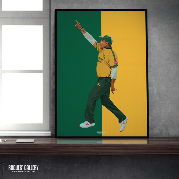 Samit Patel Notts Outlaw cricket all rounder spin bowling A2 print