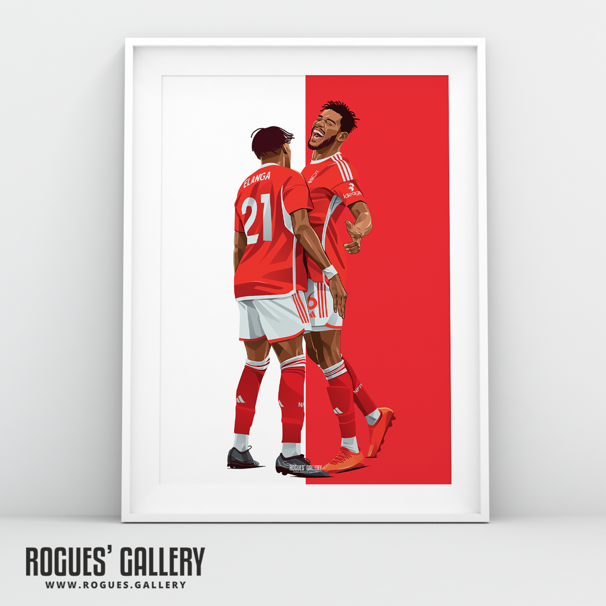 Ibrahim Sangare Anthony Elanga Nottingham Forest A3 print