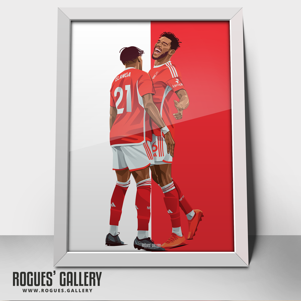 Ibrahim Sangare Anthony Elanga Nottingham Forest A2 print