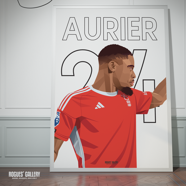 Serge Aurier Nottingham Forest memorabilia full back AFCON winner 24 poster