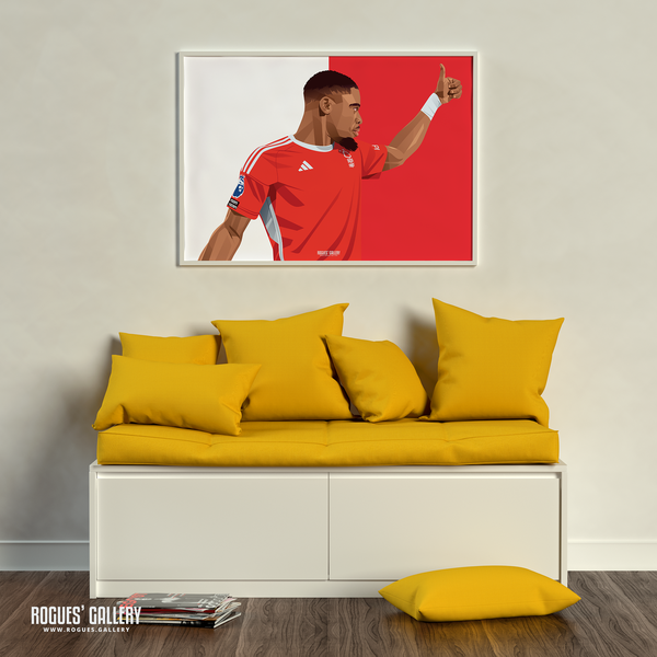 Serge Aurier Nottingham Forest full back AFCON winner red poster