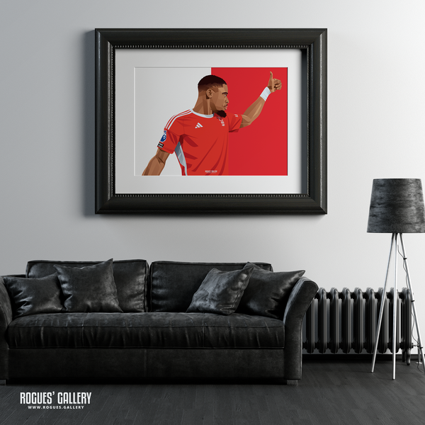 Serge Aurier - Nottingham Forest - A0, A1, A2 or A3 Red & White Prints