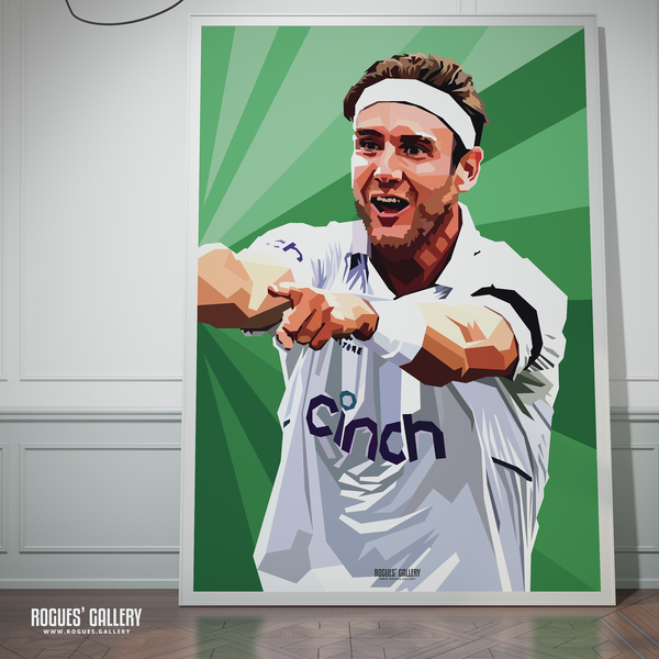 Stuart Broad England Ashes Cricket Notts CCC Outlaws bowler A0 print