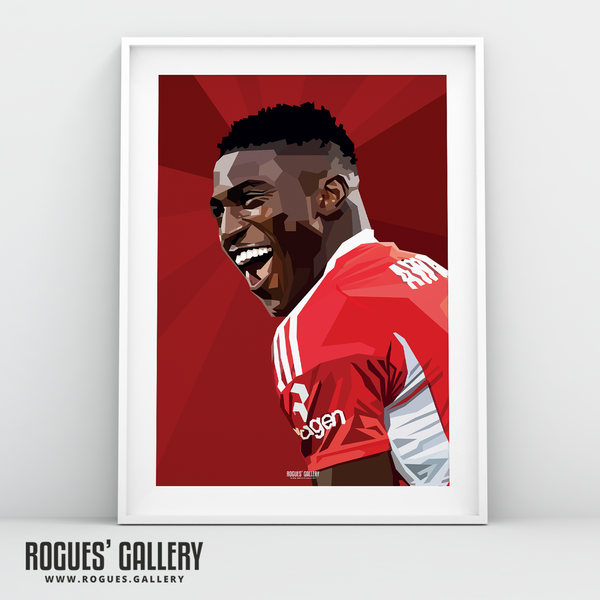 Taiwo Awoniyi Nottingham Forest striker goals A3 print modern art