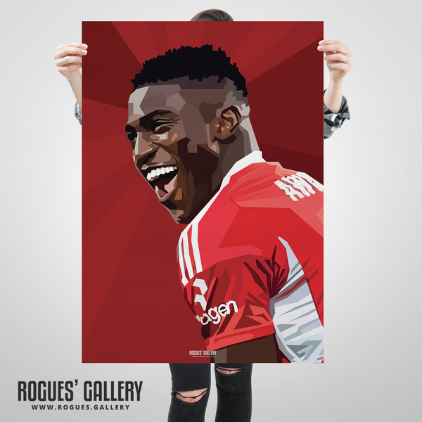 Taiwo Awoniyi Nottingham Forest striker goals A1 print modern art