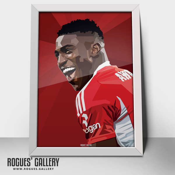 Taiwo Awoniyi Nottingham Forest striker goals A2 print modern art