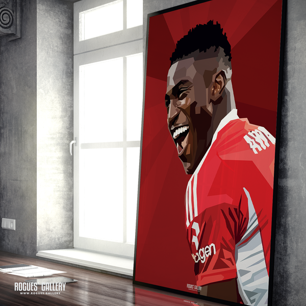 Taiwo Awoniyi Nottingham Forest striker goals poster modern art memorabilia