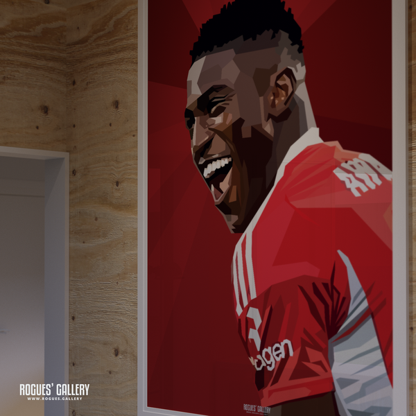 Taiwo Awoniyi Nottingham Forest striker goals signed poster modern art