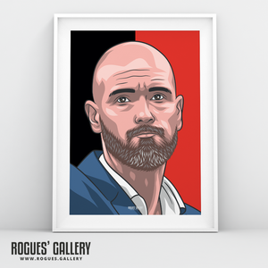 Erik Ten Hag Manchester United Manager A3 print portrait