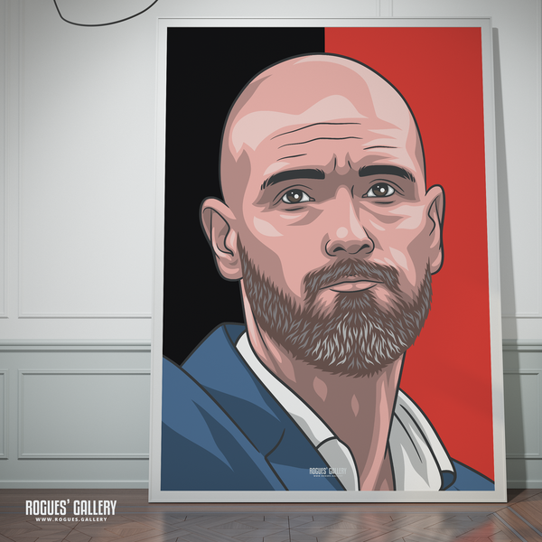 Erik Ten Hag Manchester United Manager A0 print portrait