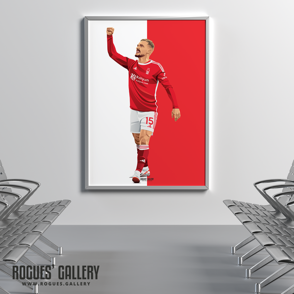 Harry Toffolo Nottingham Forest red white poster defender memorabilia
