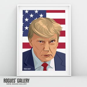 Donald Trump Stare arrest A3 print POTUS Election USA