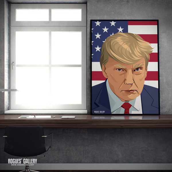 Donald Trump Stare arrest A2 print POTUS Election USA