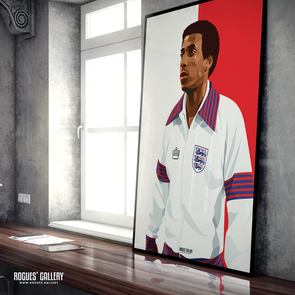 Viv Anderson first black England Nottingham Forest right back A1 print red Wembley