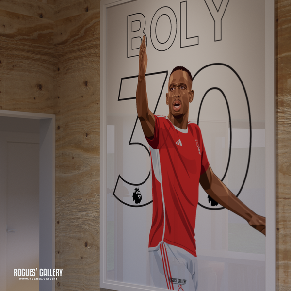 Willy Boly signed Nottingham Forest memorabilia 30 poster