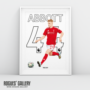 Zach Abbott Nottingham Forest centre half 44 A3 print