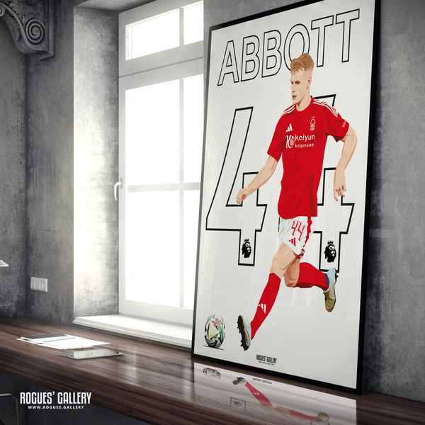 Zach Abbott Nottingham Forest centre half 44 A1 print