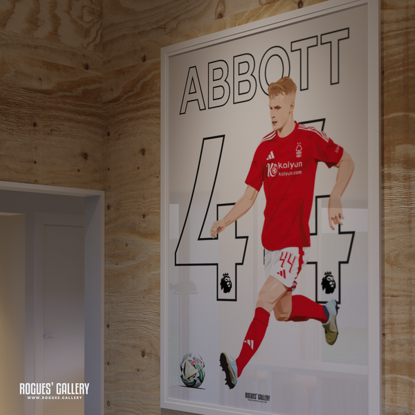 Zach Abbott signed Nottingham Forest memorabilia centre half 44 poster