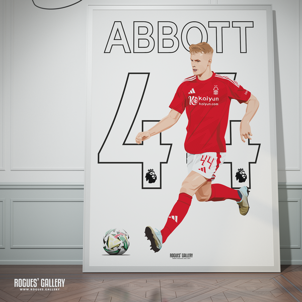 Zach Abbott Nottingham Forest centre half 44 poster