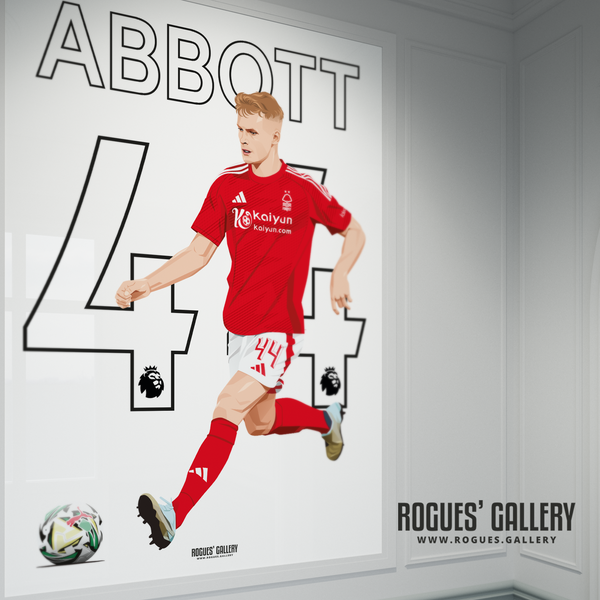 Zach Abbott - Nottingham Forest - A0, A1, A2 or A3 Premier League Name & Number Prints