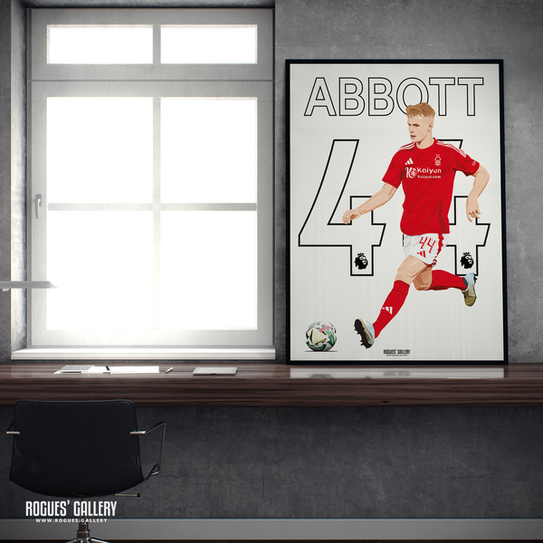 Zach Abbott Nottingham Forest centre half 44 A2 print