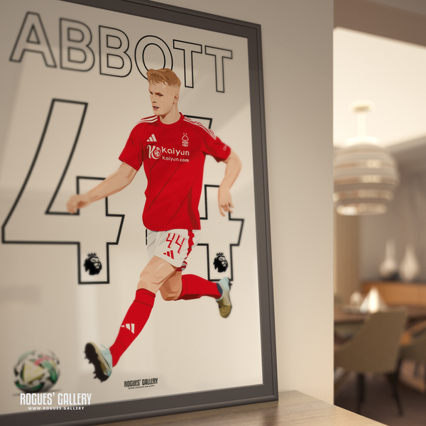 Zach Abbott Nottingham Forest centre half 44 A0 print