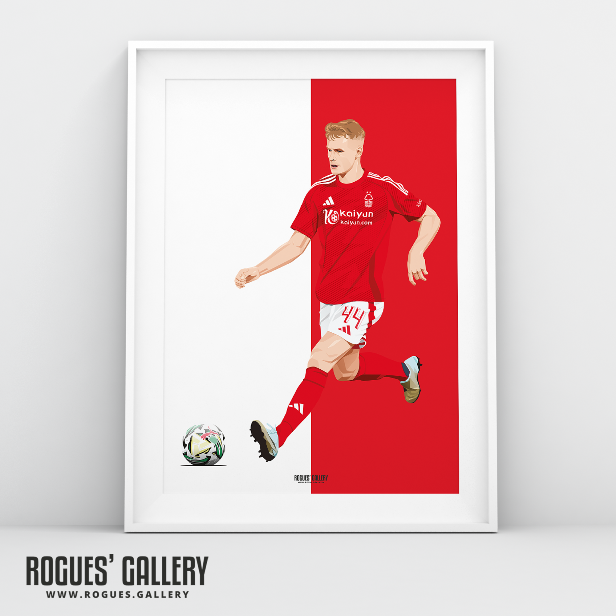 Zach Abbott Nottingham Forest centre half  A3 print Academy Homegrown