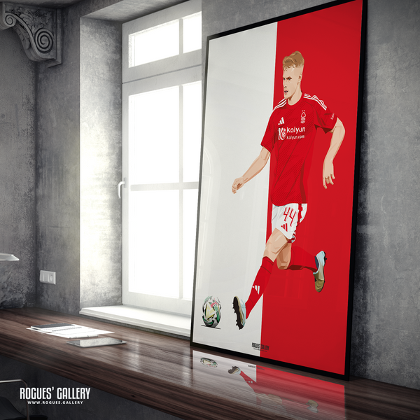 Zach Abbott - Nottingham Forest - A0, A1, A2 or A3 Red & White Prints