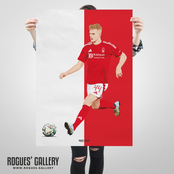 Zach Abbott - Nottingham Forest - A0, A1, A2 or A3 Red & White Prints