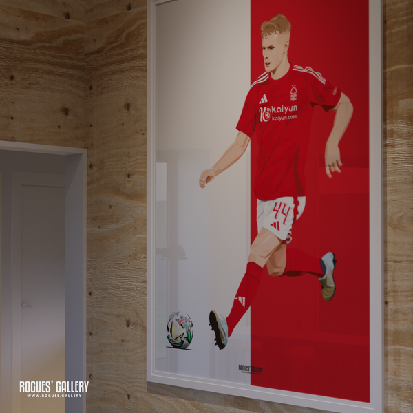 Zach Abbott - Nottingham Forest - A0, A1, A2 or A3 Red & White Prints