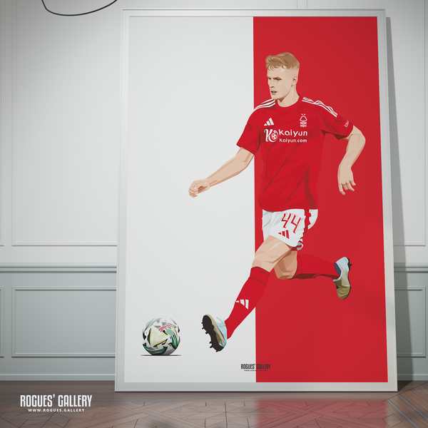 Zach Abbott - Nottingham Forest - A0, A1, A2 or A3 Red & White Prints