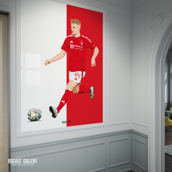 Zach Abbott - Nottingham Forest - A0, A1, A2 or A3 Red & White Prints