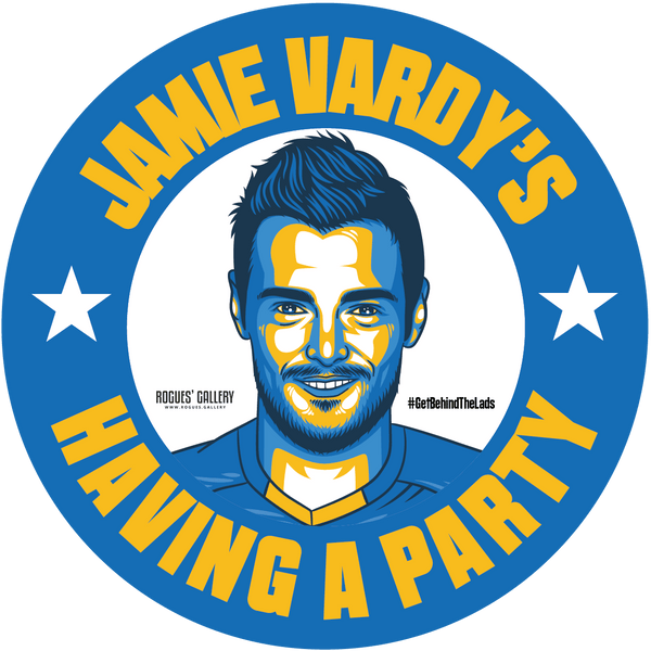 Jamie Vardy having a party LCFC Leicester city Foxes striker sticker