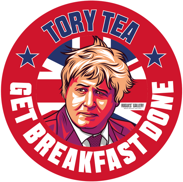 Boris Johnson get breakfast done Tory Tea beer mats