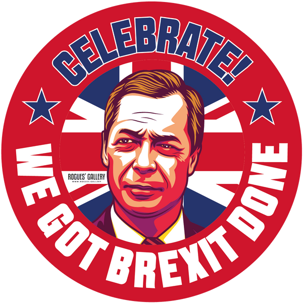 Nigel Farage Brexit Party UKIP leader we got Brexit done beer mats