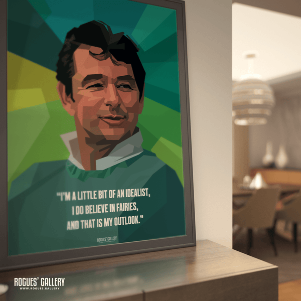 Brian Clough memorabilia poster autograph rare Nottingham Forest believe in fairies quote