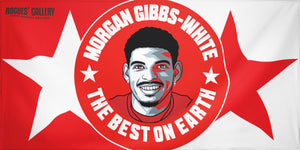 Morgan Gibbs-White fan flag Nottingham Forest City Ground