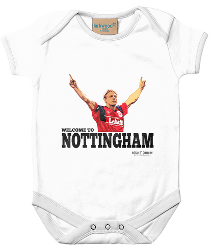 Stuart Pearce Psycho Nottingham Forest Welcome to Nottingham Baby Grow