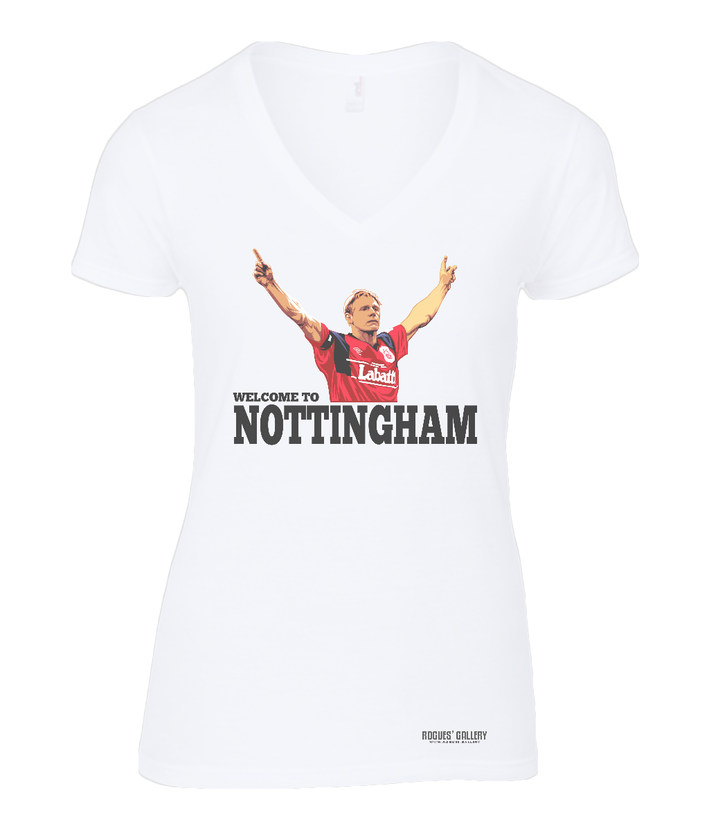 Psycho 'Welcome to Nottingham' Ladies V Neck T-Shirt