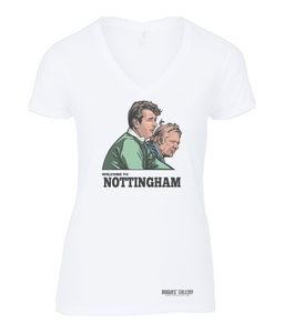 Clough & Taylor 'Welcome to Nottingham' Ladies V Neck T-Shirt